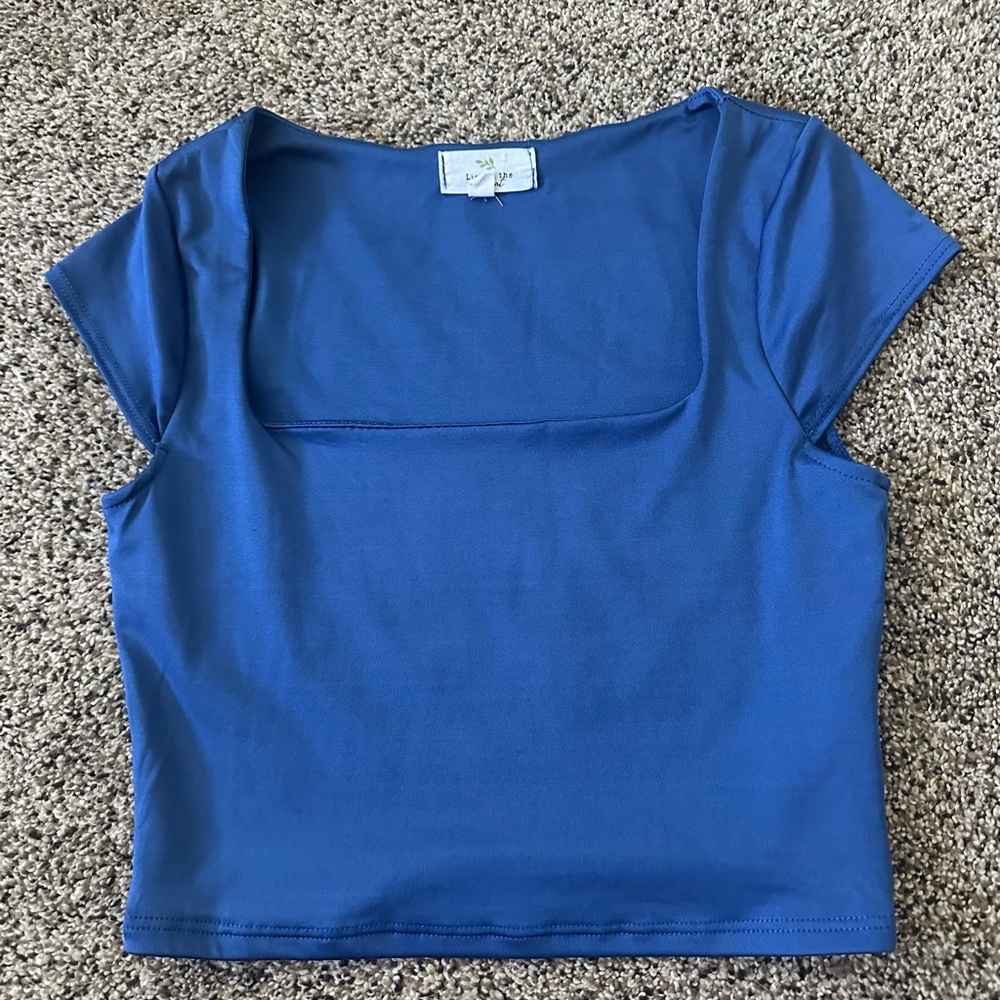Elegant Blue Crop Top for Women